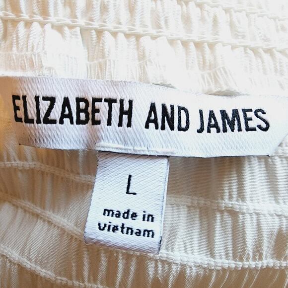 ELIZABETH AND JAMES WHITE BALLOON SLEEVE BLOUSE LARGE - Picture 6 of 7